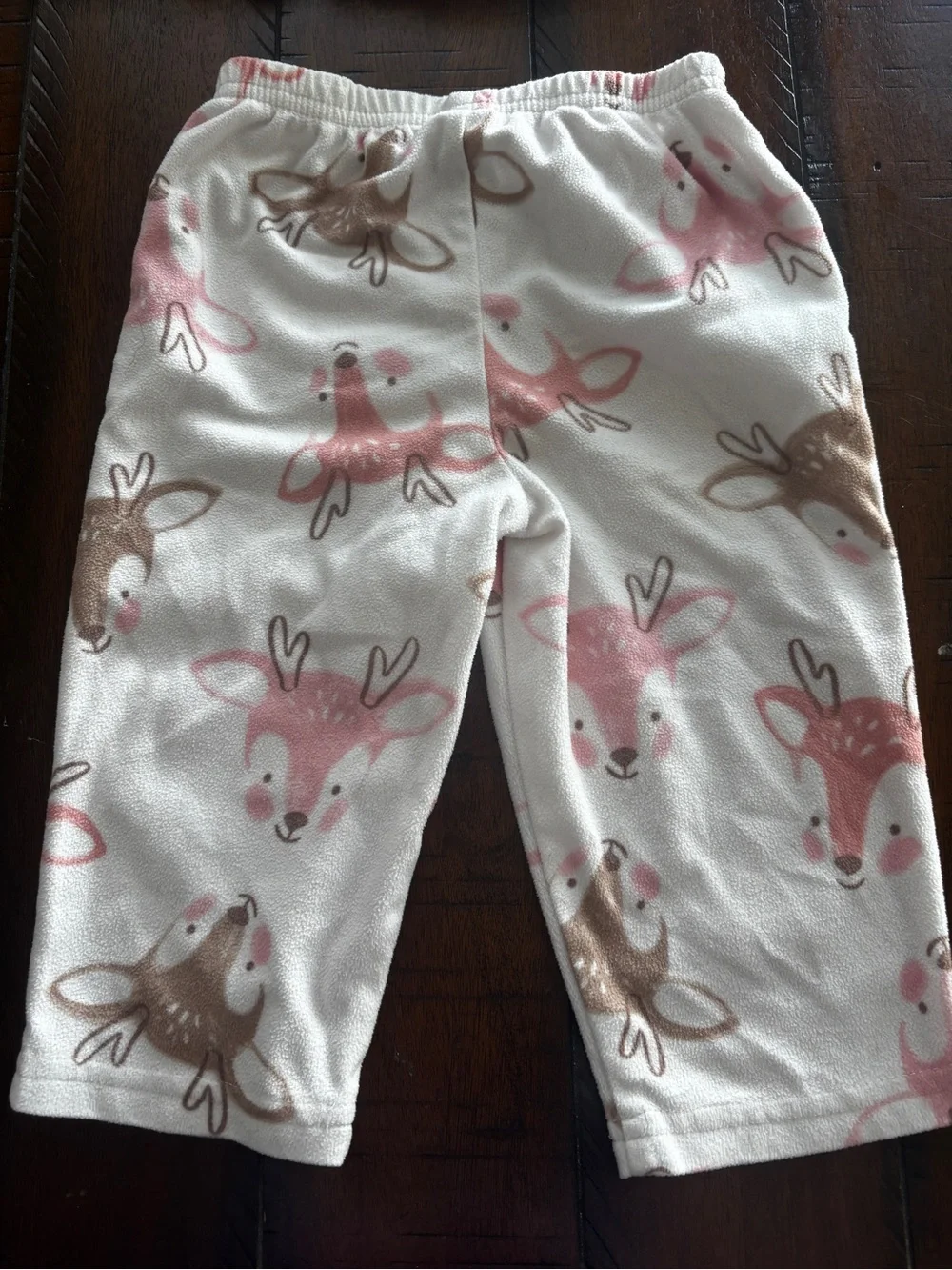 Carter's Cream Fleece Pajama Set with Pink & Brown Deer Print